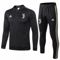 18-19 Juventus Pure Black Training Suit (Jacket+Trouser)