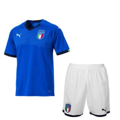 18-19 Italy Home Soccer Jersey Uniform (Shirt+Shorts)