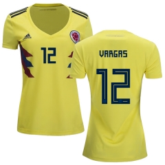 Women Colombia 2018 World Cup CAMILO VARGAS 12 Home Soccer Jersey Shirt