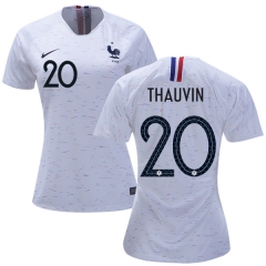 Women France 2018 World Cup FLORIAN THAUVIN 20 Away Soccer Jersey Shirt