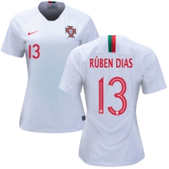 Women Portugal 2018 World Cup RUBEN DIAS 13 Away Soccer Jersey Shirt