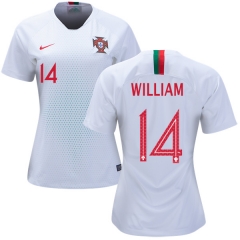 Women Portugal 2018 World Cup WILLIAM CARVALHO 14Away Soccer Jersey Shirt
