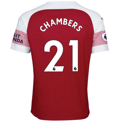 18-19 Arsenal Calum Chambers 21 Home Soccer Jersey Shirt