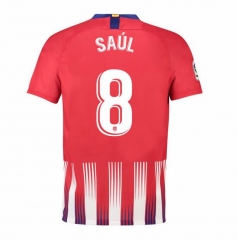 18-19 Atletico Madrid Saúl 8 Home Soccer Jersey Shirt