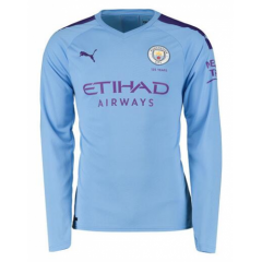 Long Sleeve 19-20 Manchester City Home Soccer Jersey Shirt