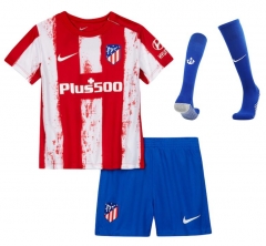 Children 21-22 Atletico Madrid Home Soccer Full Kits
