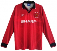 Retro Long Sleeve 1994-96 Manchester United Home Soccer Jersey Shirt