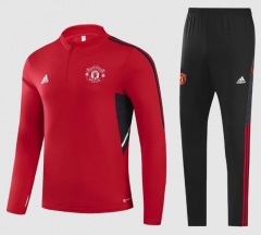 22-23 Manchester United Red Training Sweatshirt and Pants
