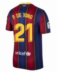 F DE JONG 21 Barcelona 20-21 Home Soccer Jersey Shirt