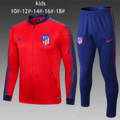 18-19 Children Atletico Madrid Red Stripe Training Suit