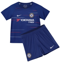 18-19 Chelsea Home Children Soccer Jersey Kit Shirt + Shorts