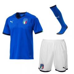 18-19 Italy Children Home Soccer Kits (Shirt+Shorts+Socks)