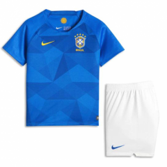 Brazil FIFA World Cup 2018 Away Children Soccer Kit Shirt And Shorts