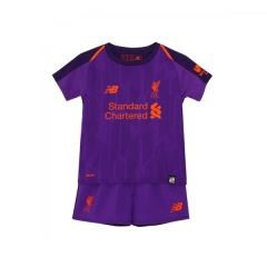 18-19 Liverpool Away Children Soccer Jersey Kit Shirt + Shorts