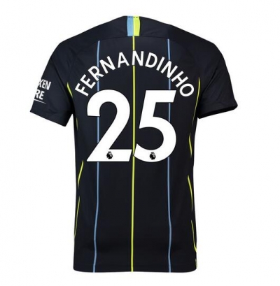 18-19 Manchester City Fernandinho 25 Away Soccer Jersey Shirt