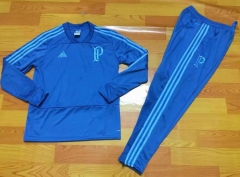 18-19 Palmeiras Blue V'Neck Training Suit (SweatShirt+Trouser)