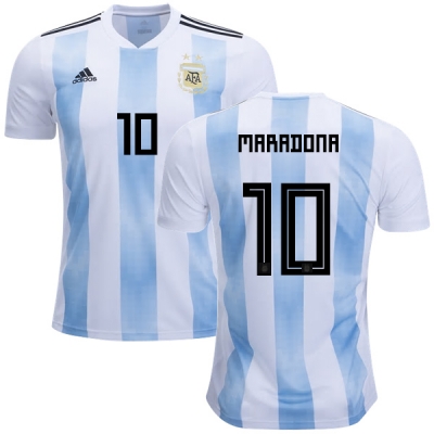 Argentina 2018 FIFA World Cup Home Diego Maradona #10 Soccer Jersey Shirt