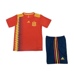 Spain 2018 FIFA World Cup Home Children Soccer Kit Shirt And Shorts
