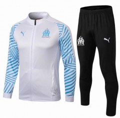 18-19 Olympique Marseille White Training Suit (Jacket+Trouser)
