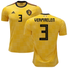 Belgium 2018 World Cup Away THOMAS VERMAELEN 3 Soccer Jersey Shirt