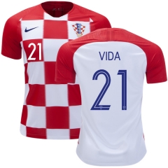 Croatia 2018 World Cup Home DOMAGOJ VIDA 21 Soccer Jersey Shirt
