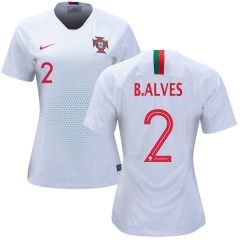 Women Portugal 2018 World Cup BRUNO ALVES 2 Away Soccer Jersey Shirt