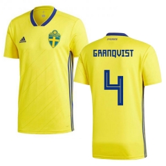 Sweden 2018 World Cup ANDREAS GRANQVIST 4 Home Shirt Soccer Shirt
