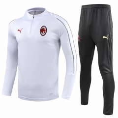 18-19 AC Milan White Training Suit (Shirt+Trouser)