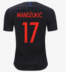 Croatia 2018 World Cup Away Mario Mandzukic Soccer Jersey Shirt