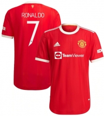 Ronaldo #7 UCL Player Version 21-22 Manchester United Home Soccer Jersey Shirt