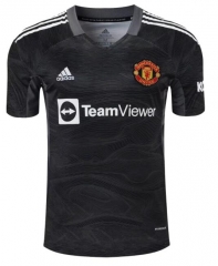 21-22 Manchester United Black Goalkeeper Soccer Jersey Shirt