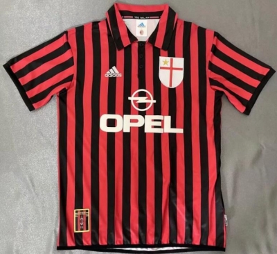 Retro Shirt 1999 AC Milan Home Soccer Jersey