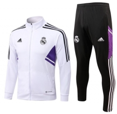 22-23 Real Madrid White Training Jacket and Pants