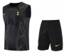 22-23 Tottenham Hotspur Black Training Vest Shirt and Shorts