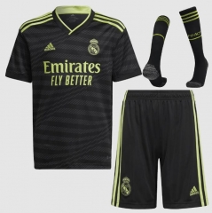 Children 22-23 Real Madrid Third Soccer Full Kits