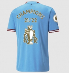 22-23 Manchester City Home Champions Soccer Jersey Shirt