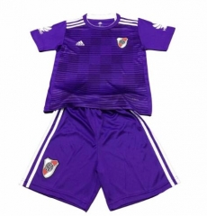 18-19 River Plate Away Children Soccer Jersey Kit Shirt + Shorts