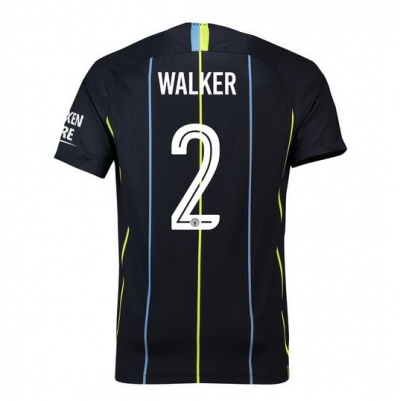 18-19 Manchester City Walker 2 UCL Cup Away Soccer Jersey Shirt