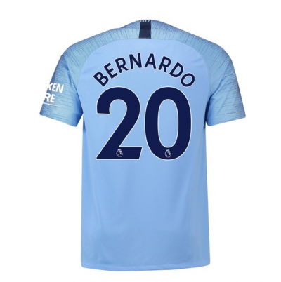 18-19 Manchester City Bernardo 20 Home Soccer Jersey Shirt