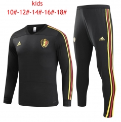 Kids Belgium FIFA World Cup 2018 Training Suit O'Neck Black
